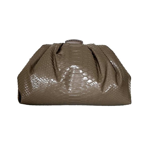 New Michael Kors Nola Small Snake Embossed Crossbody Chain Clutch Dusk - Picture 4 of 5